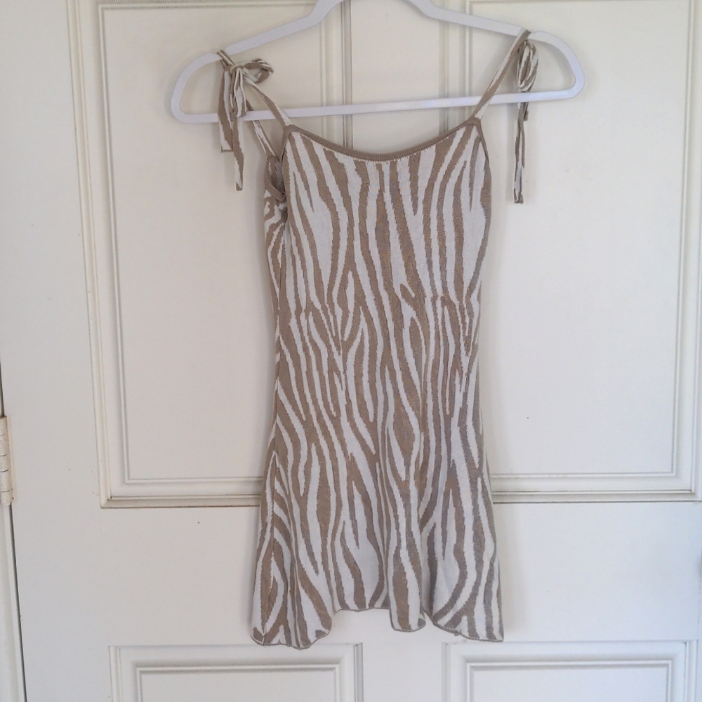 SHEIN Tan Zebra Striped Blouse, Medium